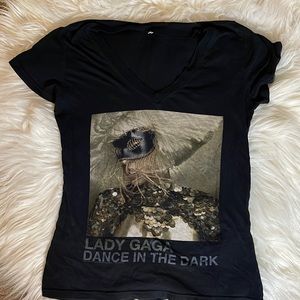 Lady Gaga Vintage Dance In The Dark Vneck Tshirt Women’s Size Large